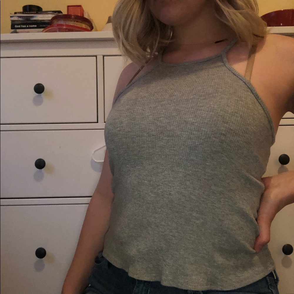 Grey Halter Tank Top